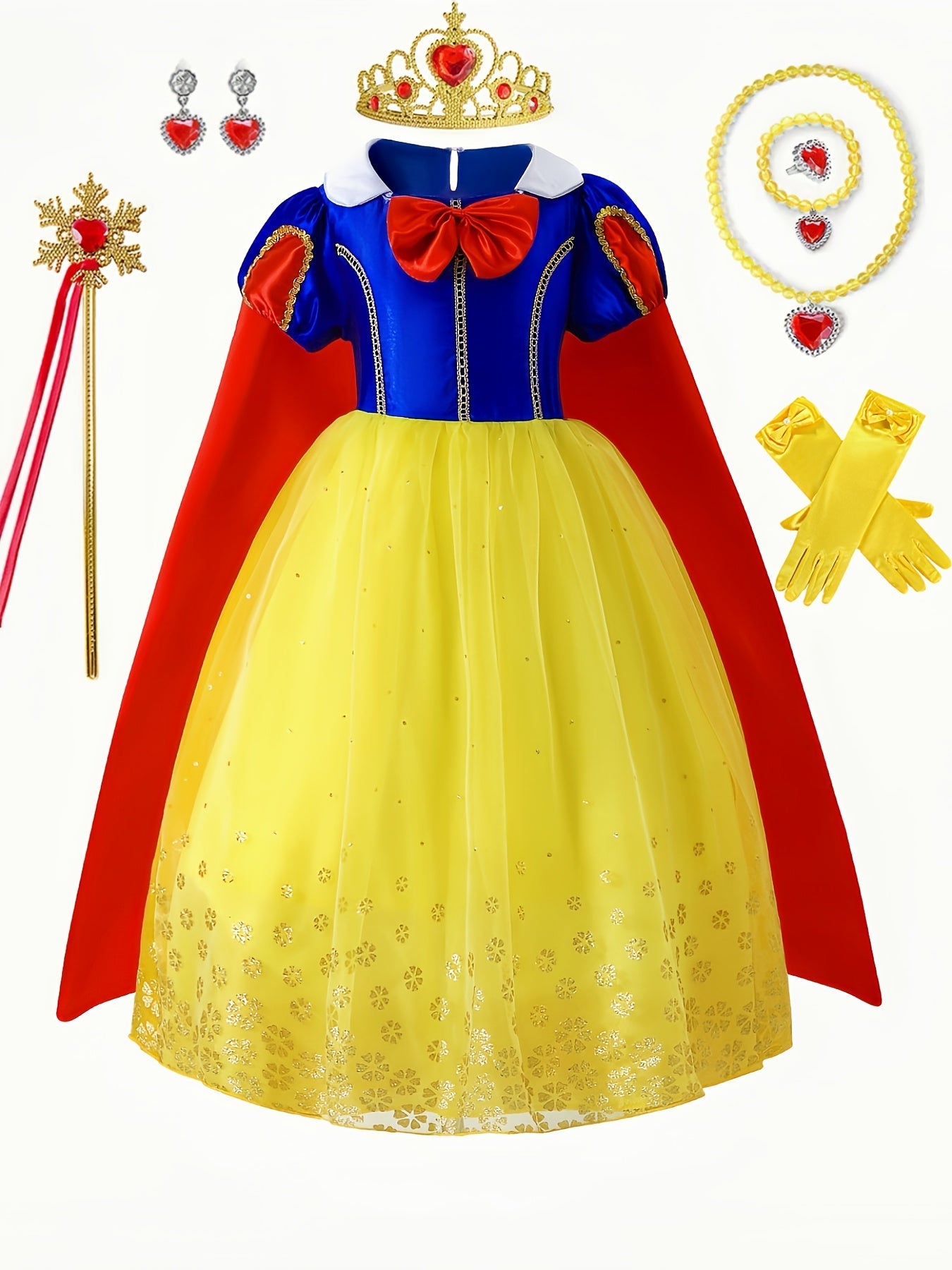 Girls Fairytale Halloween Princess Snow Costume Dress | Maxi 3