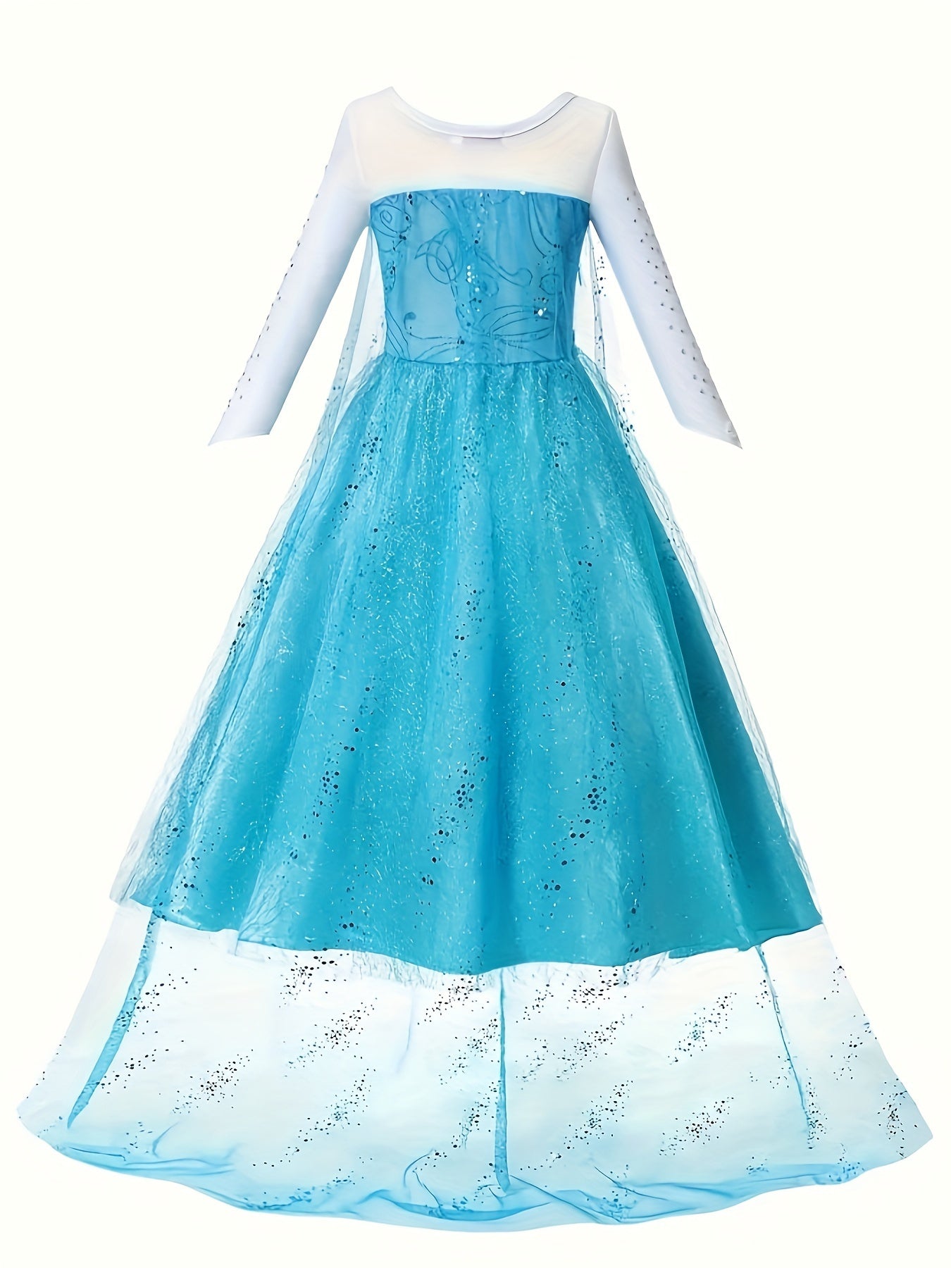 Girls Glitter Long Sleeve Halloween Princess Costume Dress | Maxi 1