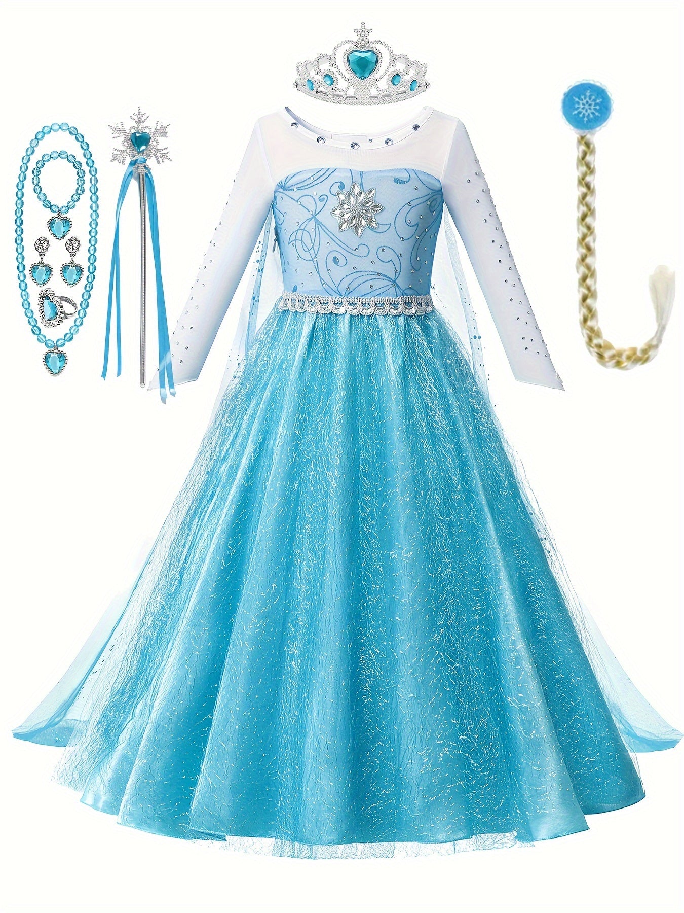 Girls Glitter Long Sleeve Halloween Princess Costume Dress | Maxi 4
