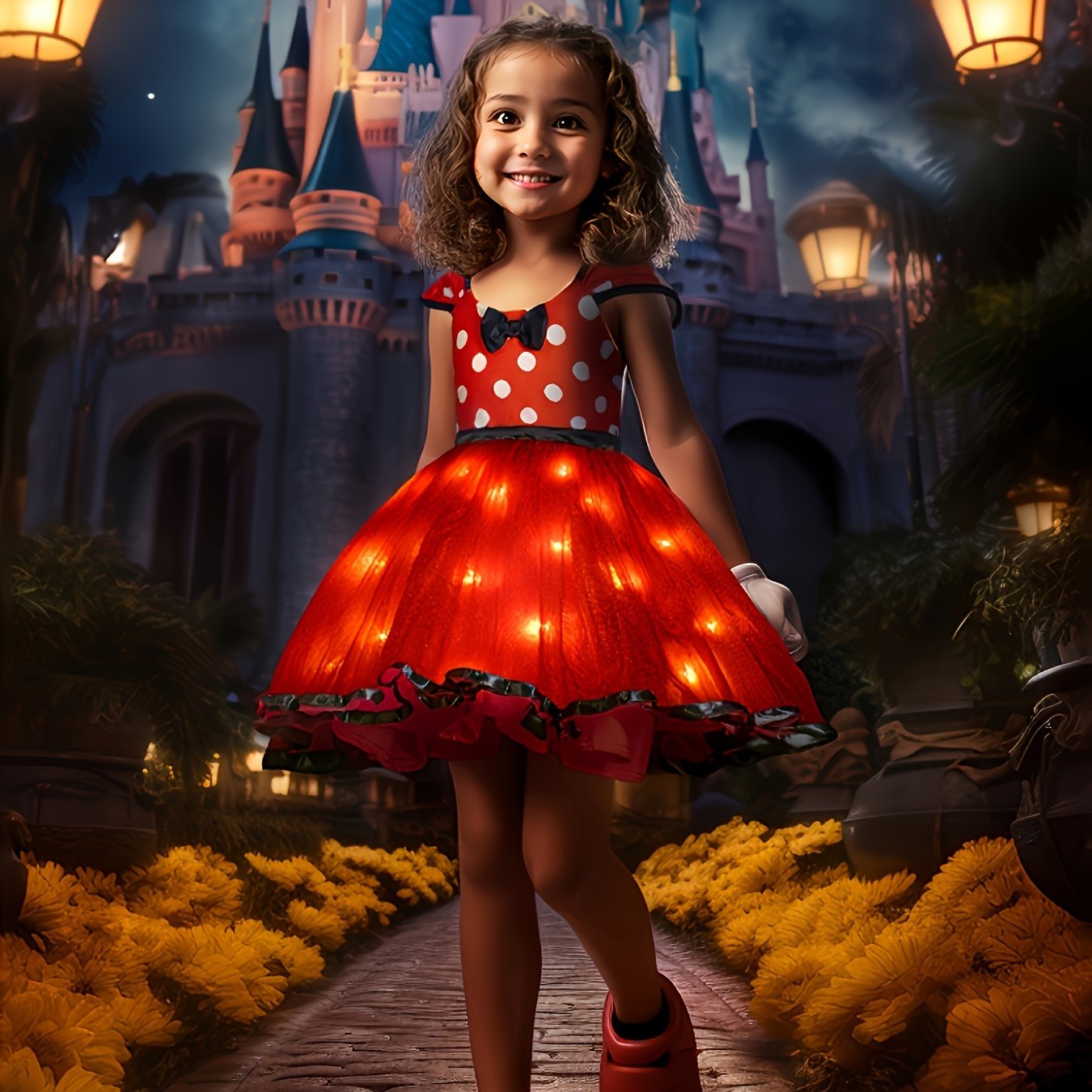 Girls Light-Up Halloween Mouse Costume Dress | Mini 0