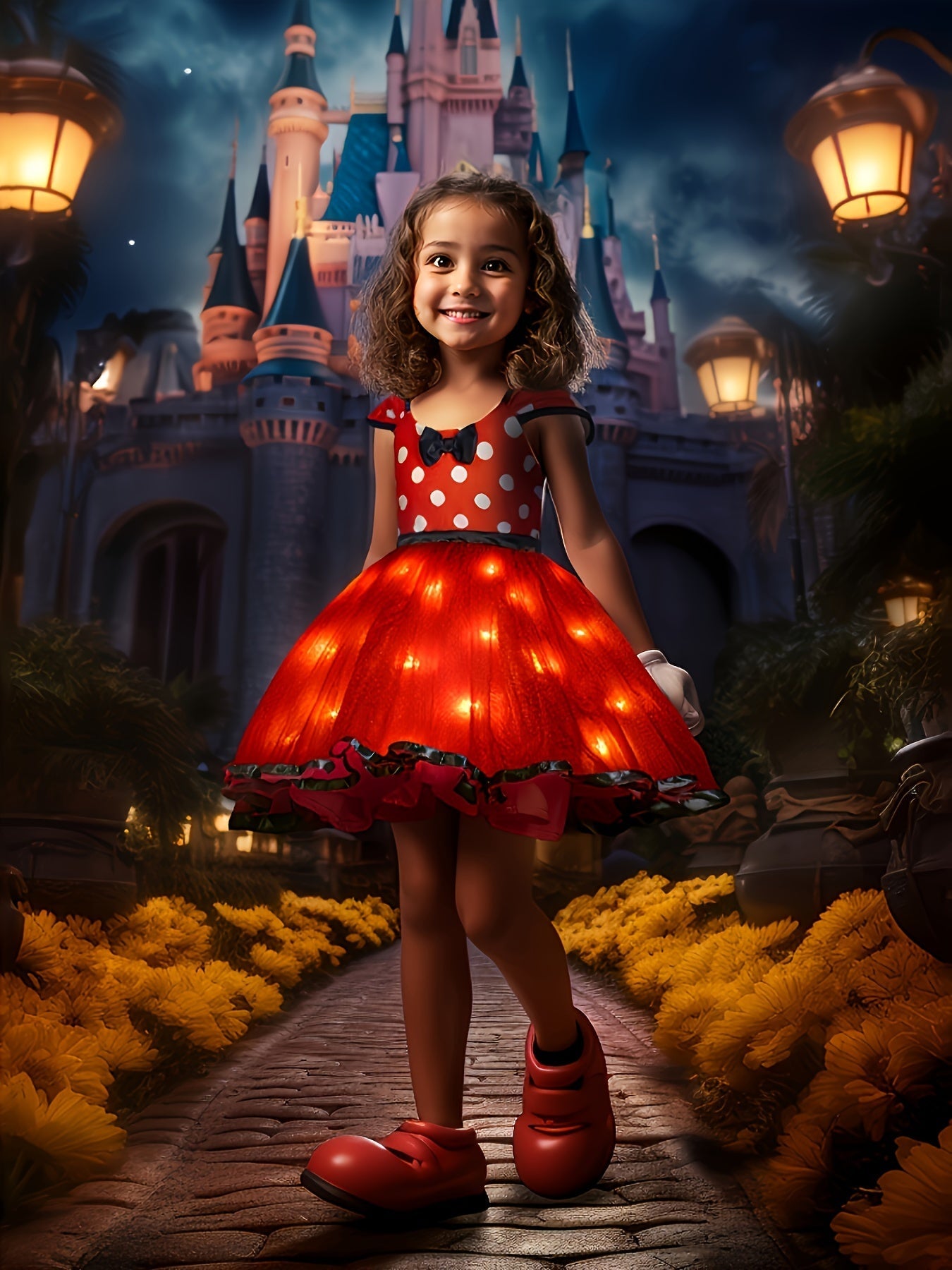Girls Light-Up Halloween Mouse Costume Dress | Mini 3