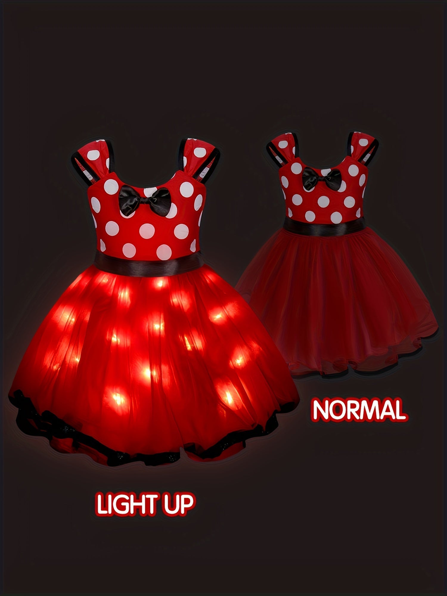 Girls Light-Up Halloween Mouse Costume Dress | Mini 4