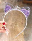 GlamTiara | Sparkling Rhinestone Cat Ear Headband for Elegant Party Looks 4