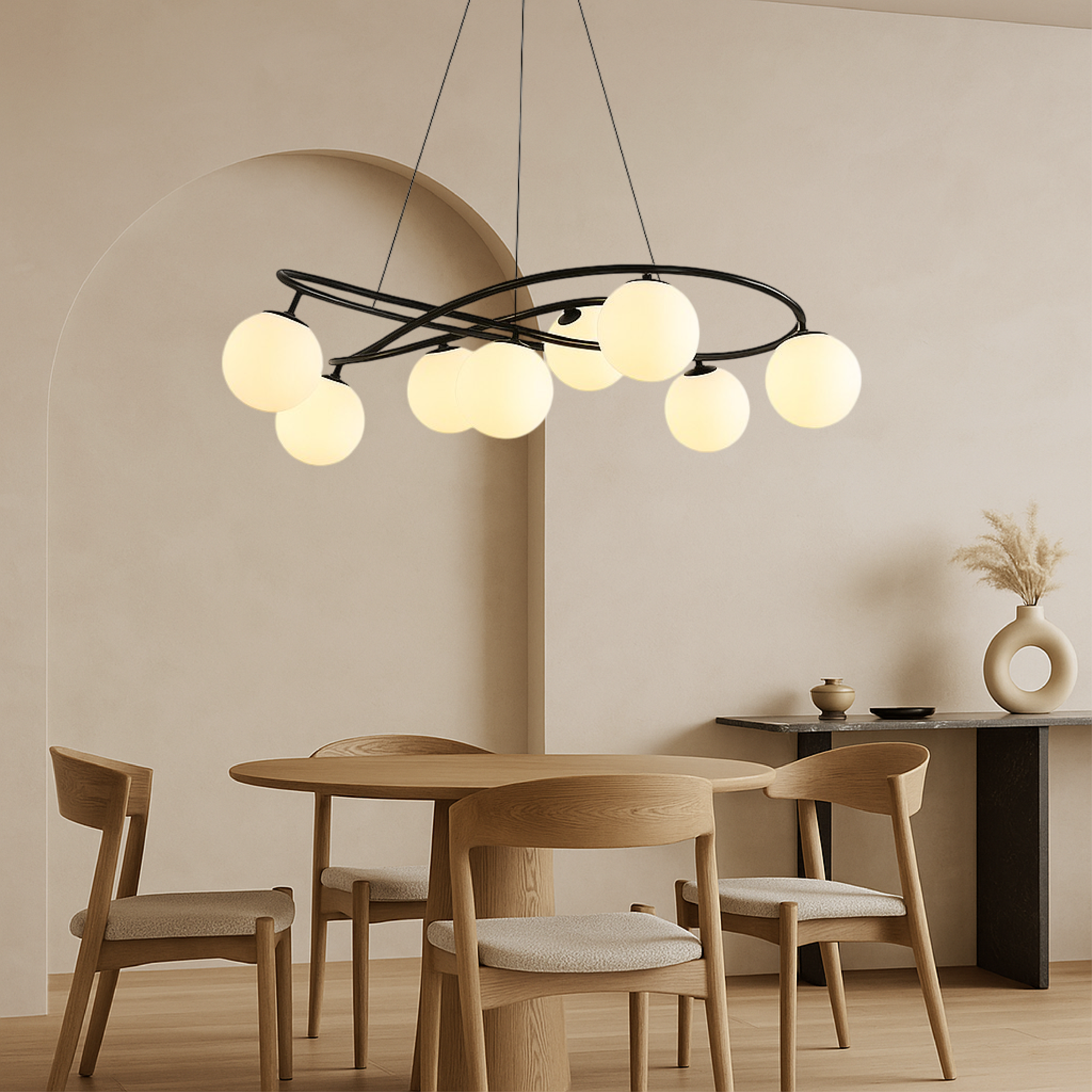 Glivyn | Modern Scandinavian Retro Black Chandeliers 0