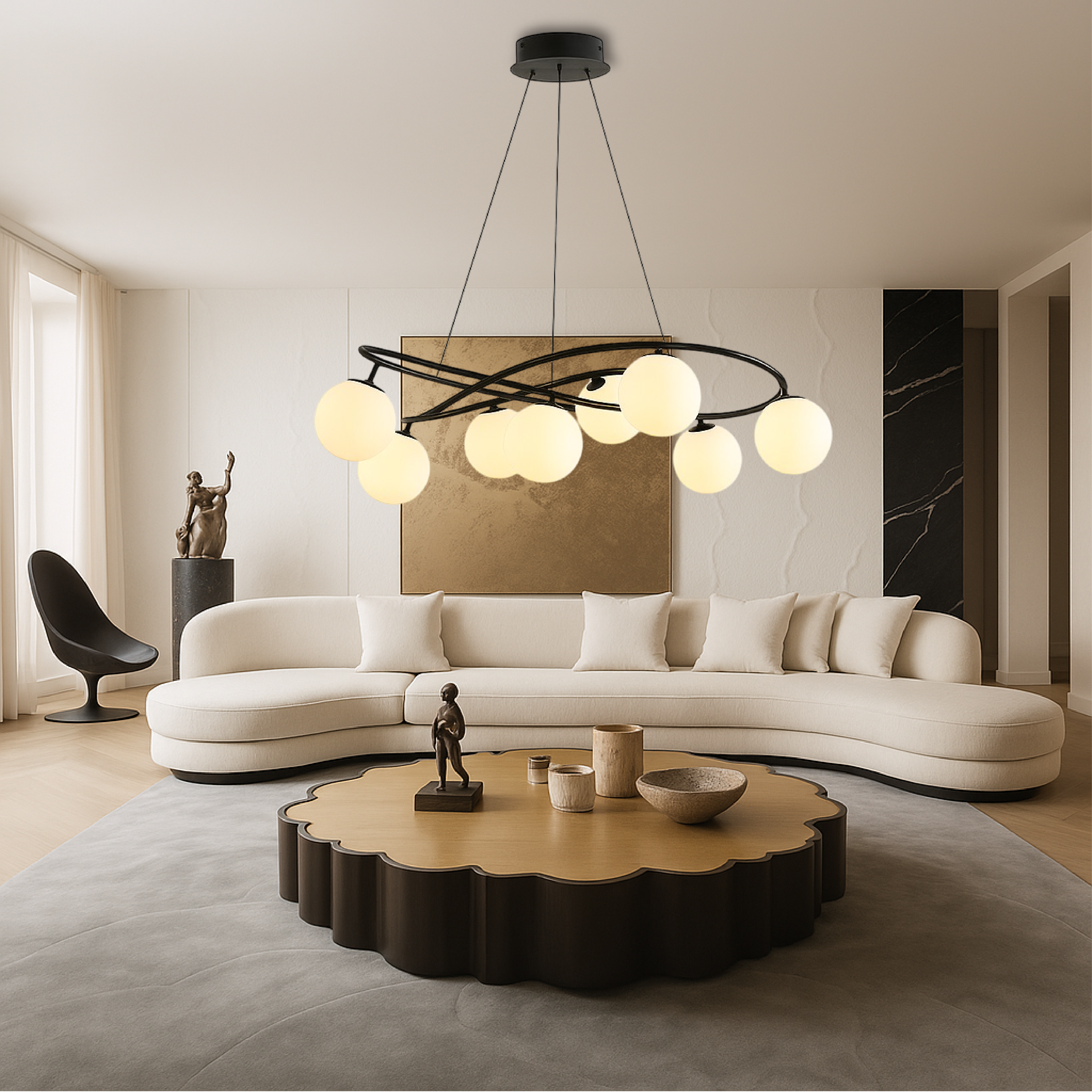 Glivyn | Modern Scandinavian Retro Black Chandeliers 1