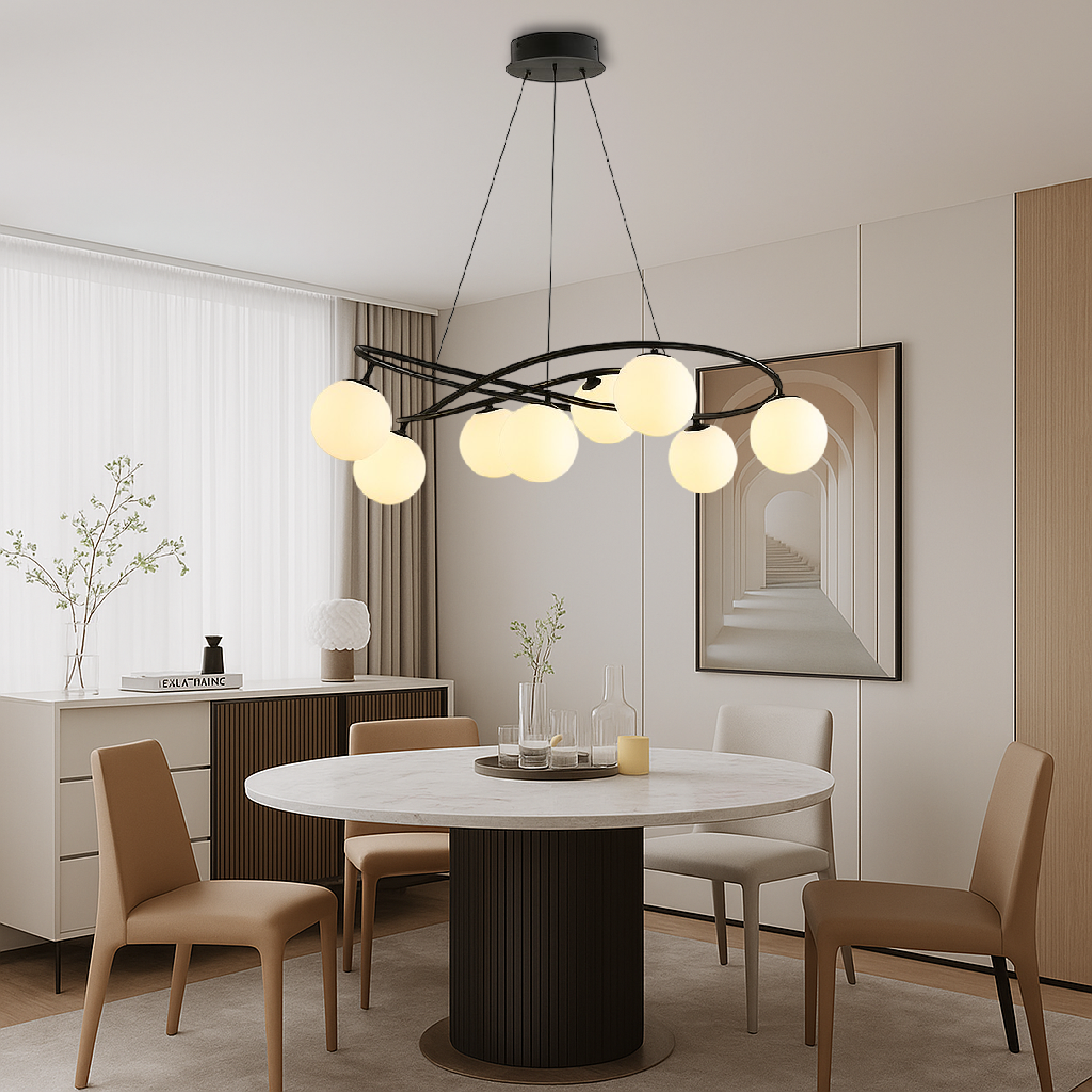 Glivyn | Modern Scandinavian Retro Black Chandeliers 2