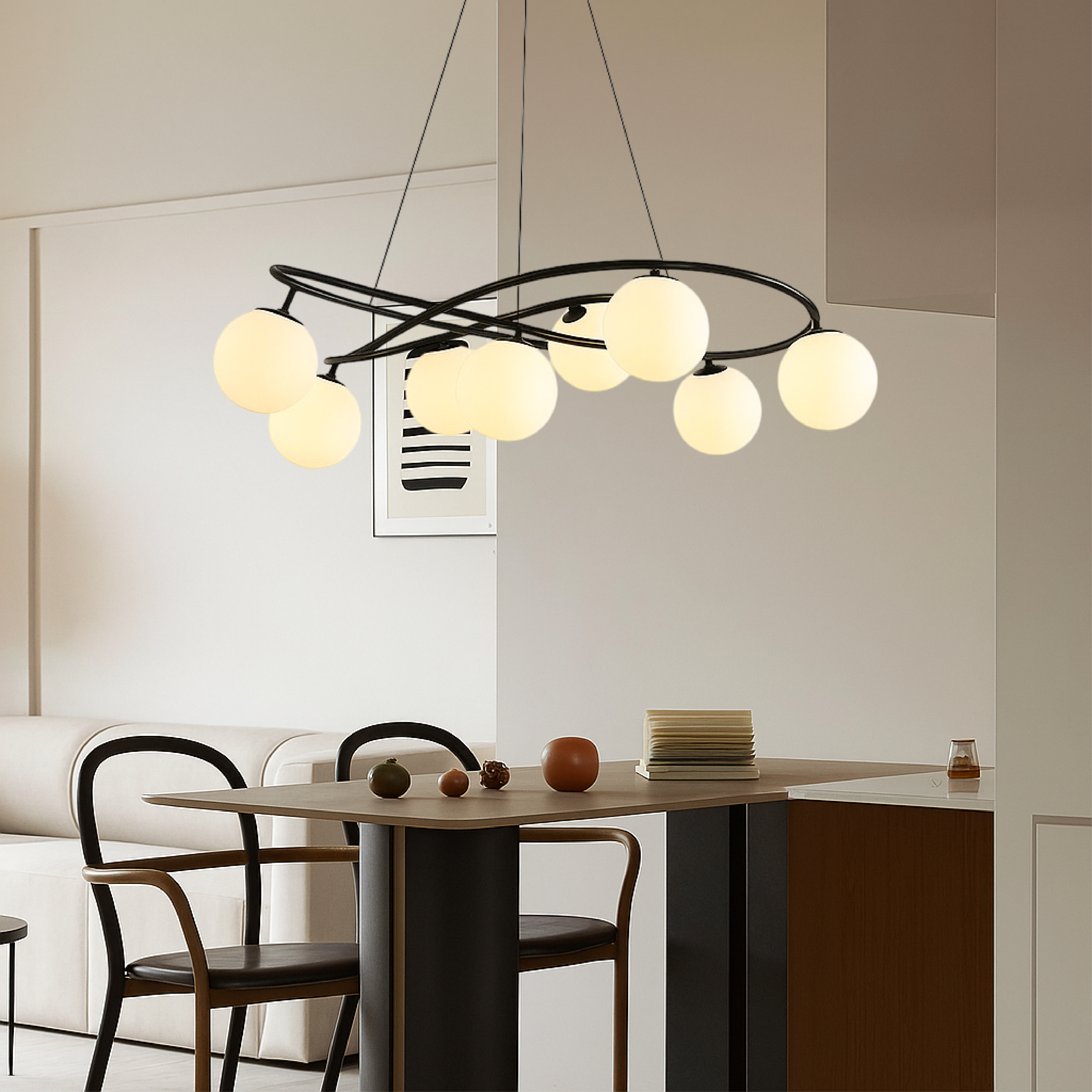 Glivyn | Modern Scandinavian Retro Black Chandeliers 4