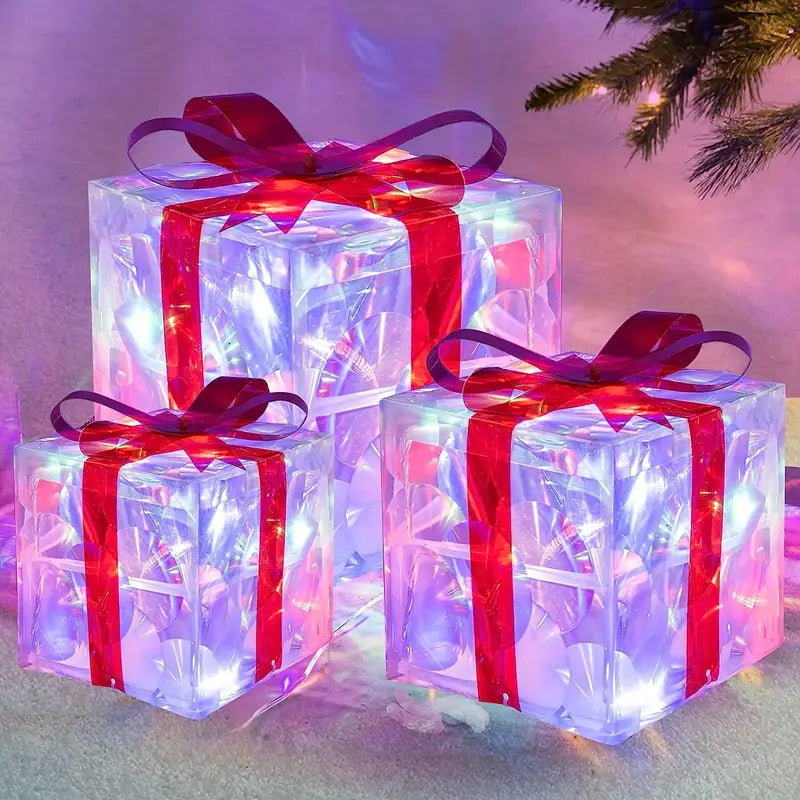 GlowBox – LED Gift Box Set for Christmas Decoration (3 Pieces) 10