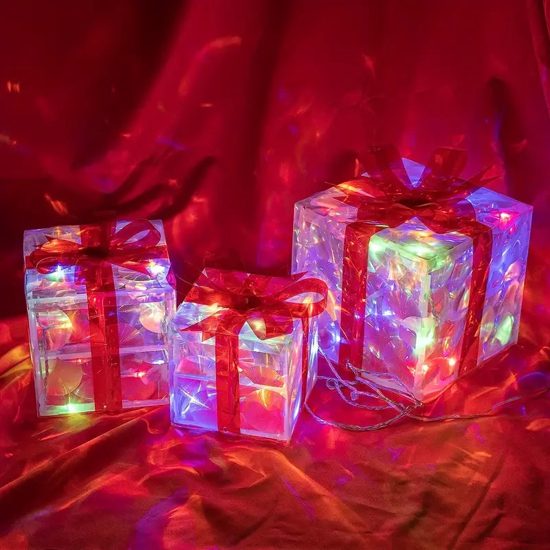 GlowBox – LED Gift Box Set for Christmas Decoration (3 Pieces) 3