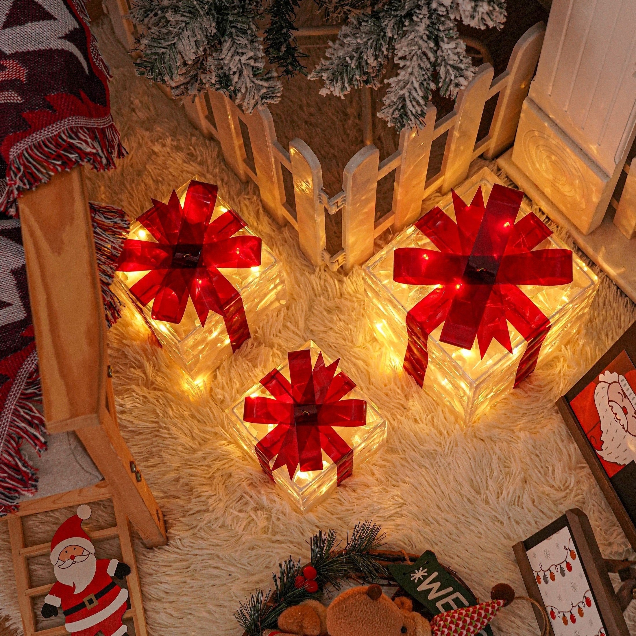 GlowBox – LED Gift Box Set for Christmas Decoration (3 Pieces) 7