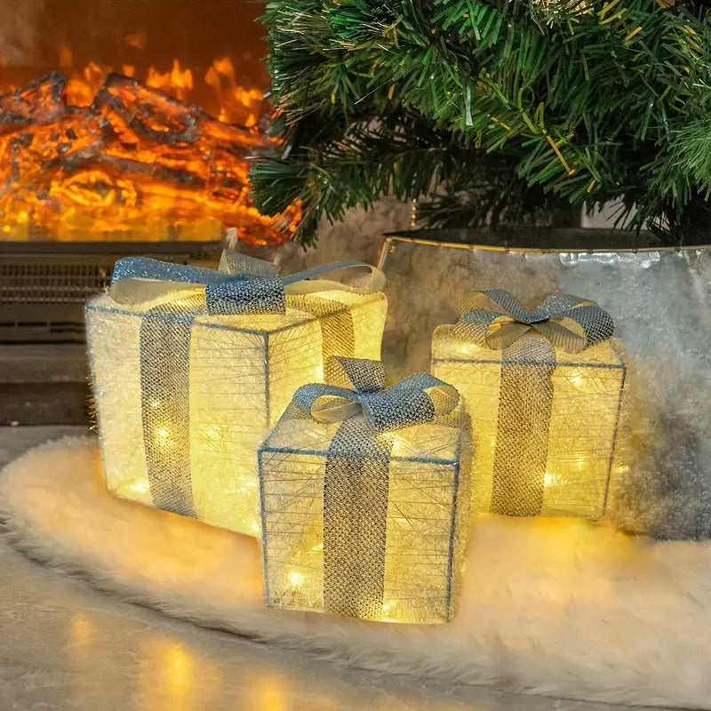 GlowBox – LED Gift Box Set for Christmas Decoration (3 Pieces) 9