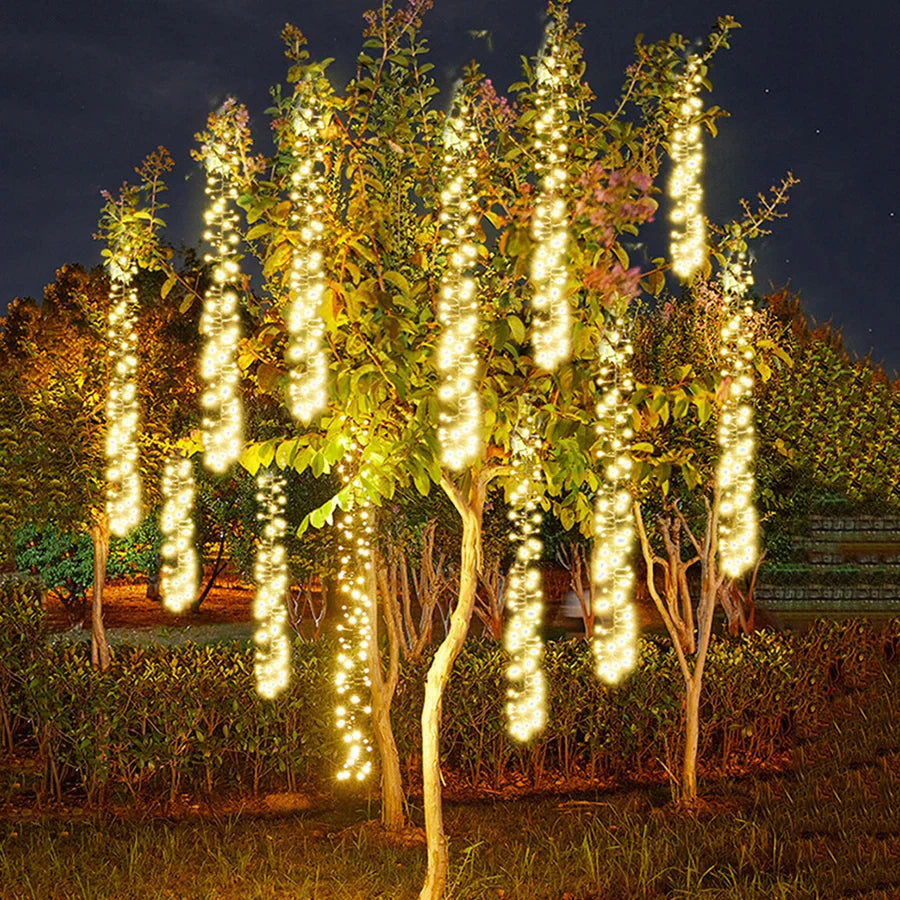 GlowCascade – Hanging LED Light Strings for Garden & Party 1