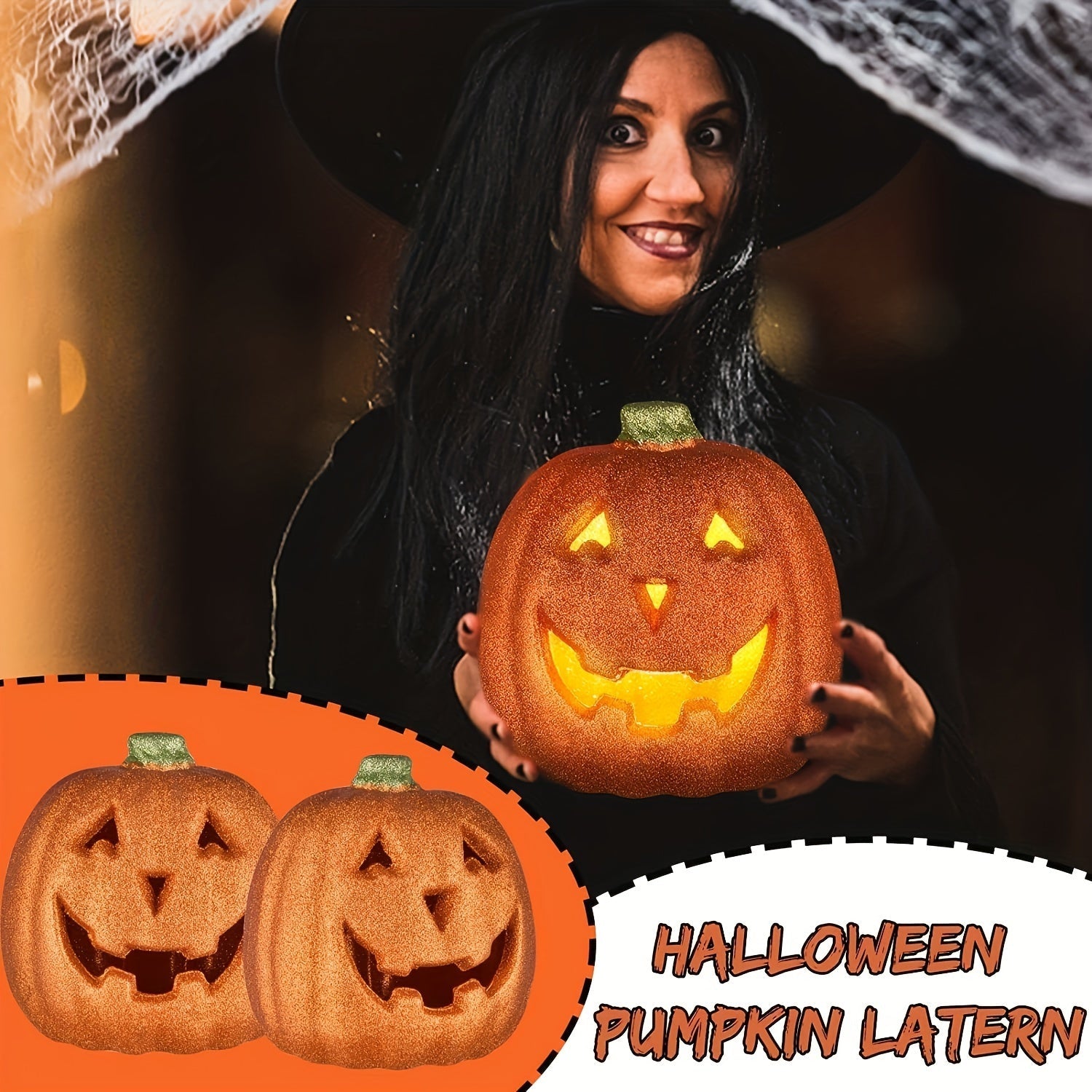 Glowing Light-Up Jack O'Lantern Halloween Decoration | Battery Operated 3