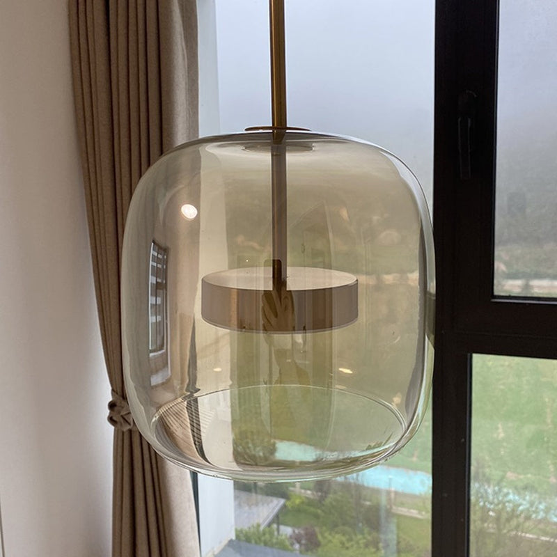 GoldenGlow - Retro Gold LED Pendant Lights in Glass 4
