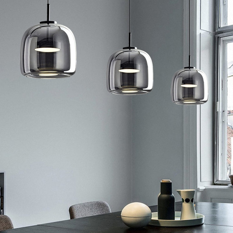 GoldenGlow - Retro Gold LED Pendant Lights in Glass 5
