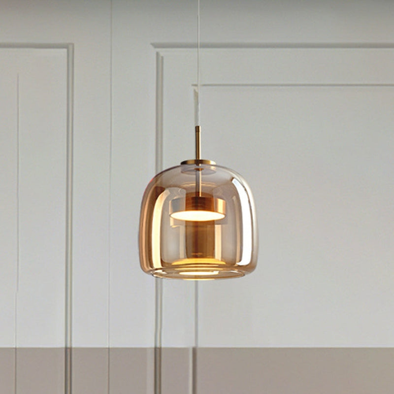 GoldenGlow - Retro Gold LED Pendant Lights in Glass 7