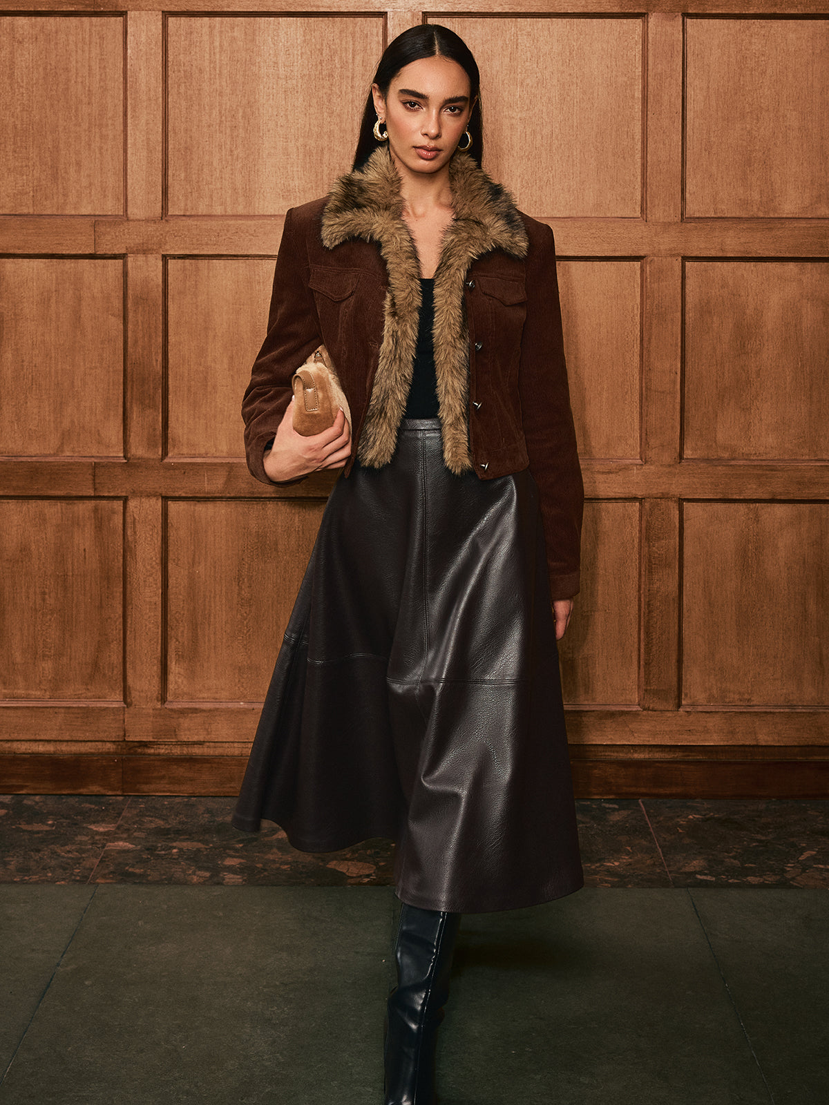 Gracelyn | Faux Fur Collar Corduroy Jacket 2