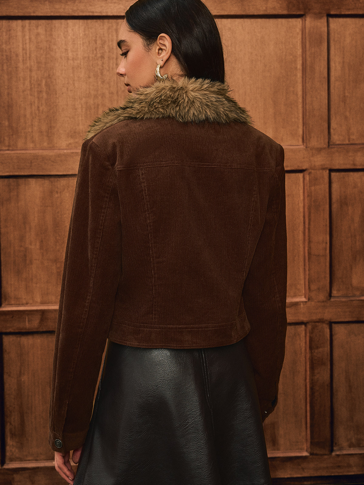 Gracelyn | Faux Fur Collar Corduroy Jacket 5