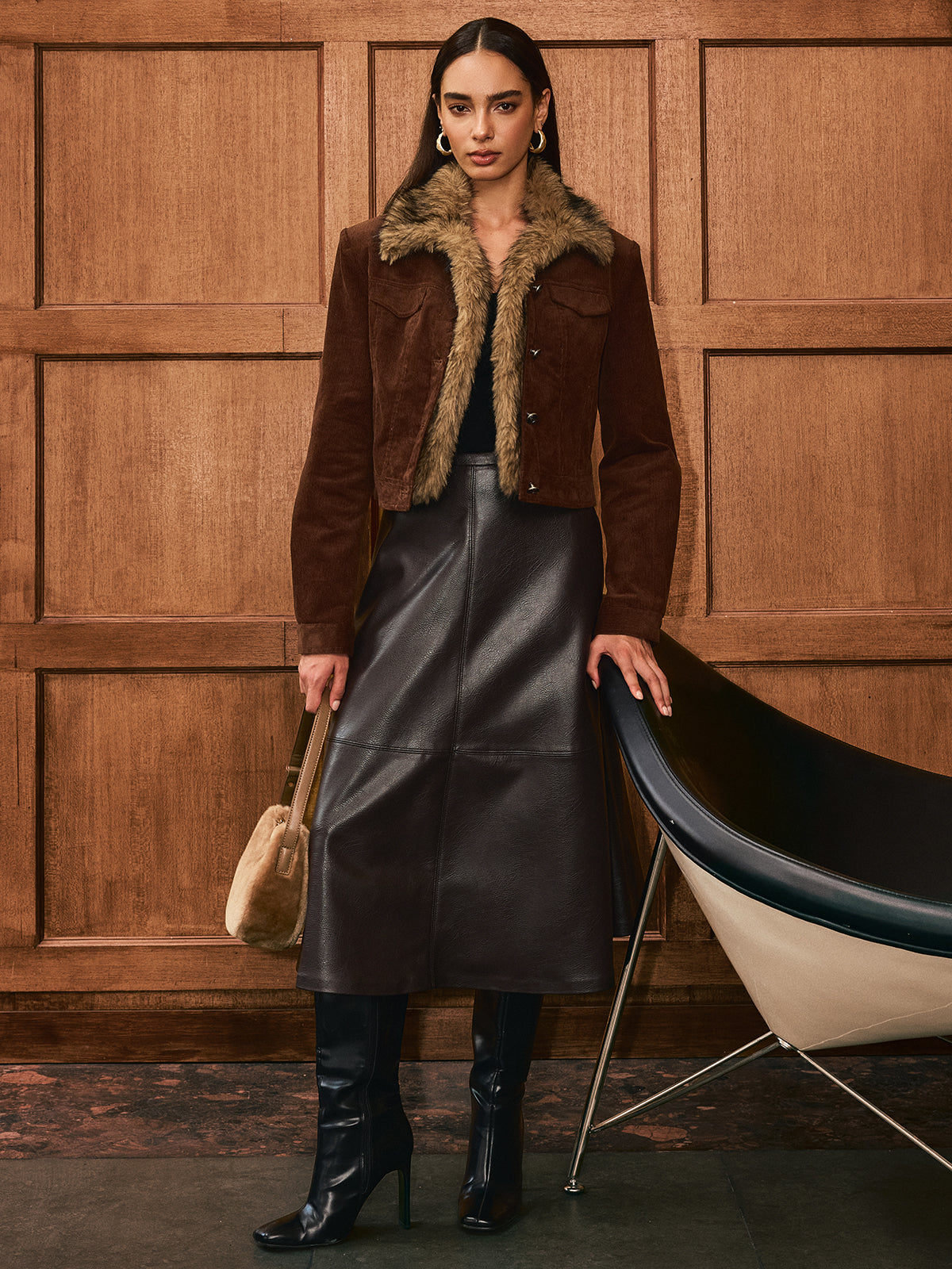 Gracelyn | Faux Fur Collar Corduroy Jacket 6