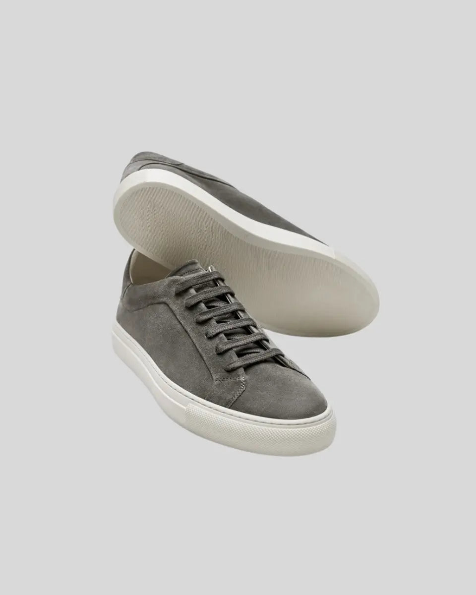 Ethan | Sophisticated Modern Dark Gray Leather Oxford Sneakers 2