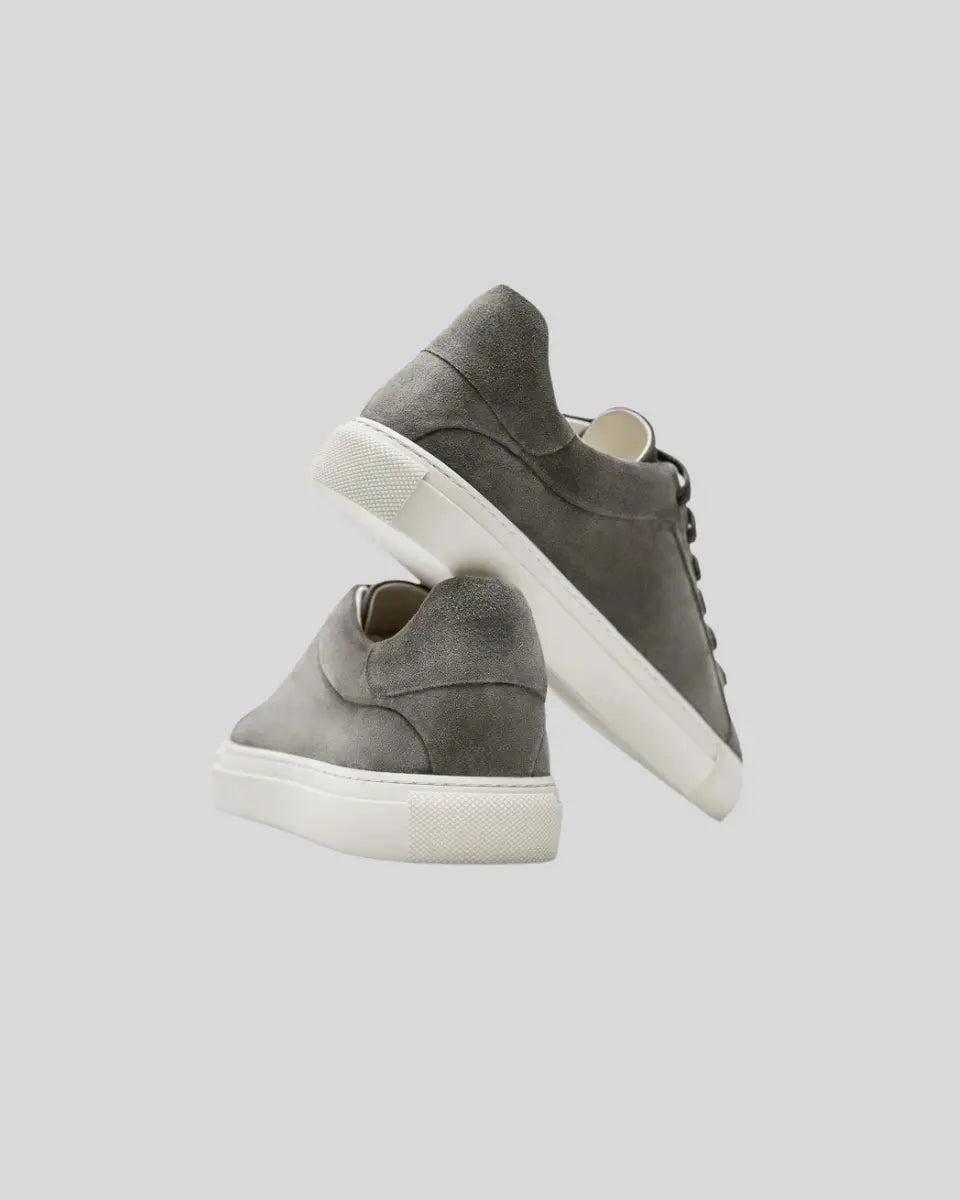 Ethan | Sophisticated Modern Dark Gray Leather Oxford Sneakers 4