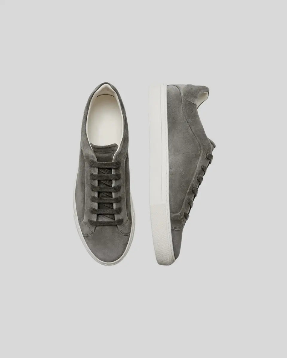 Ethan | Sophisticated Modern Dark Gray Leather Oxford Sneakers 3