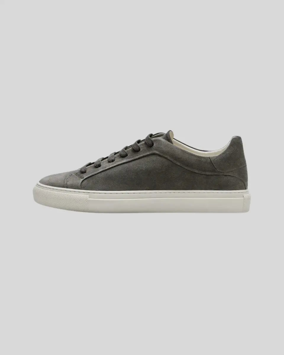 Ethan | Sophisticated Modern Dark Gray Leather Oxford Sneakers 1