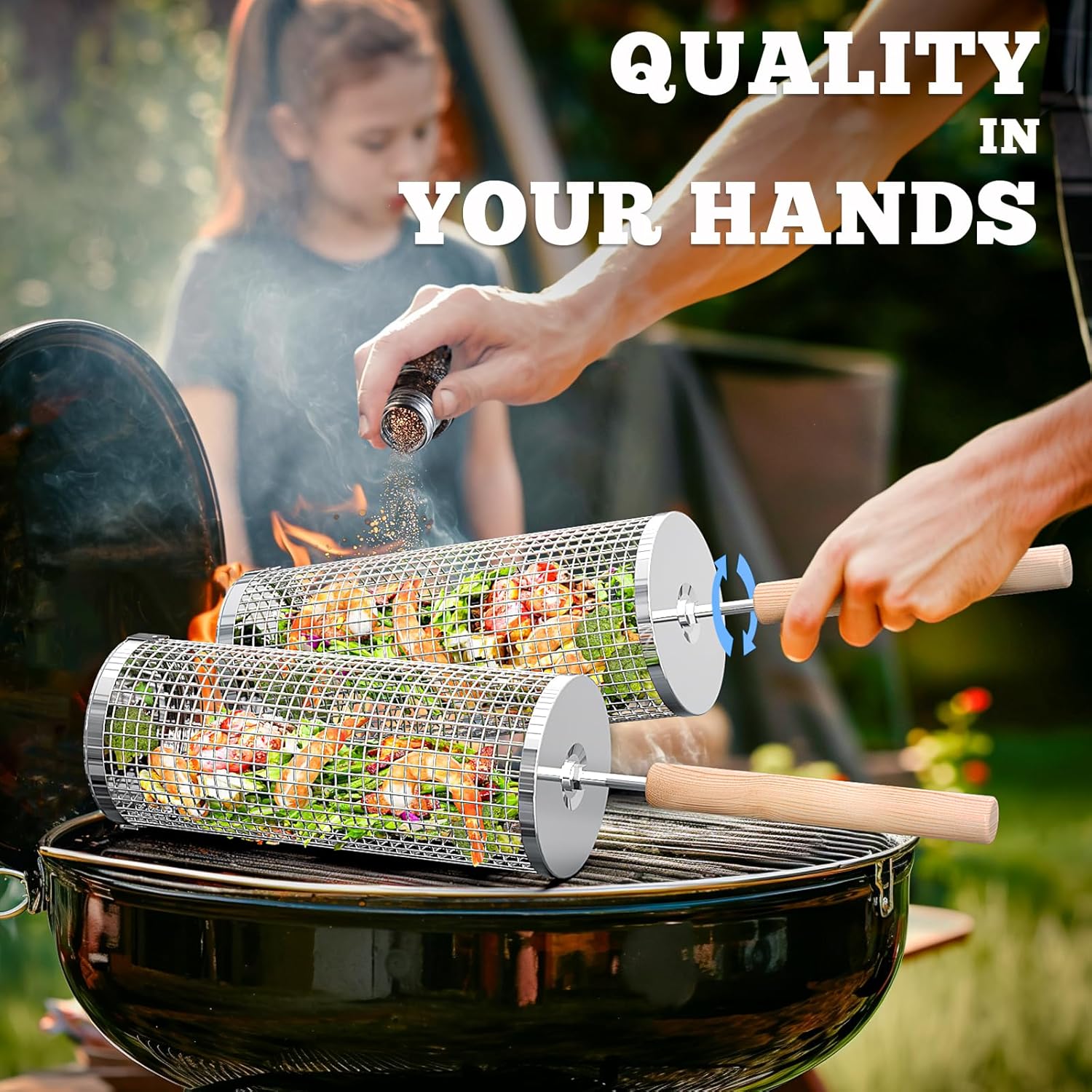 GrillPro | Premium Stainless Steel BBQ Grill Baskets for Outdoor Cooking 1