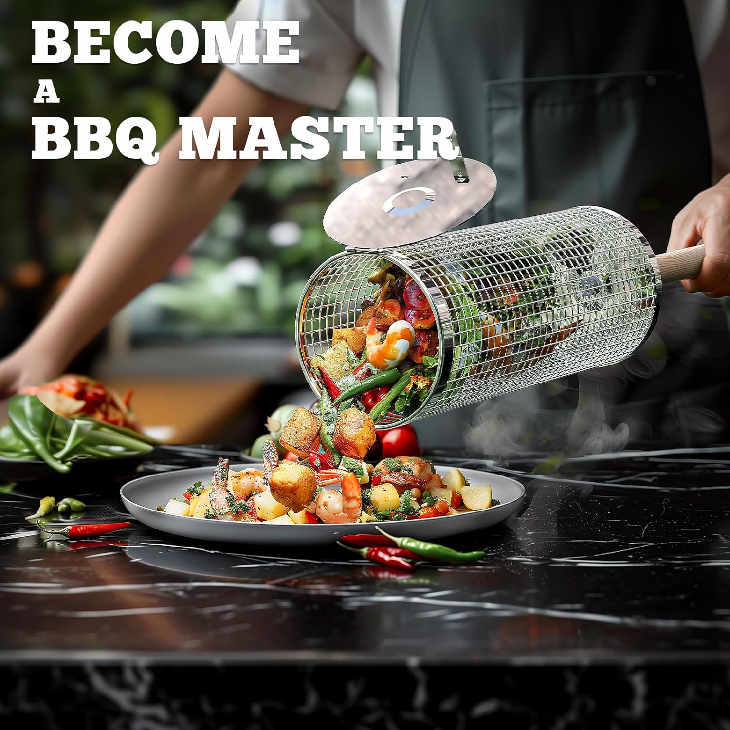 GrillPro | Premium Stainless Steel BBQ Grill Baskets for Outdoor Cooking 2