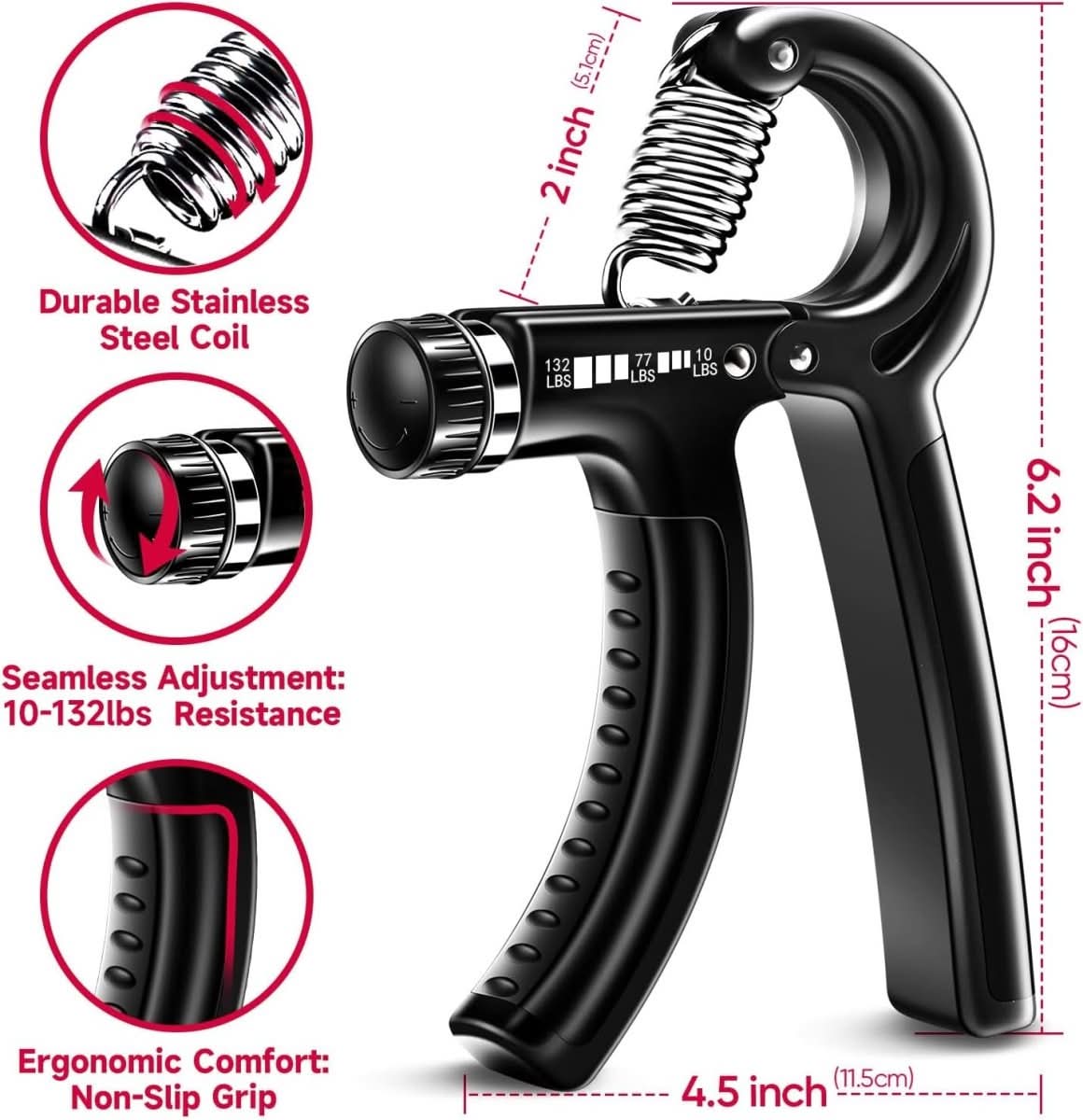 GripMaster | Adjustable Hand Strengthener for Enhanced Grip & Forearm Training 4