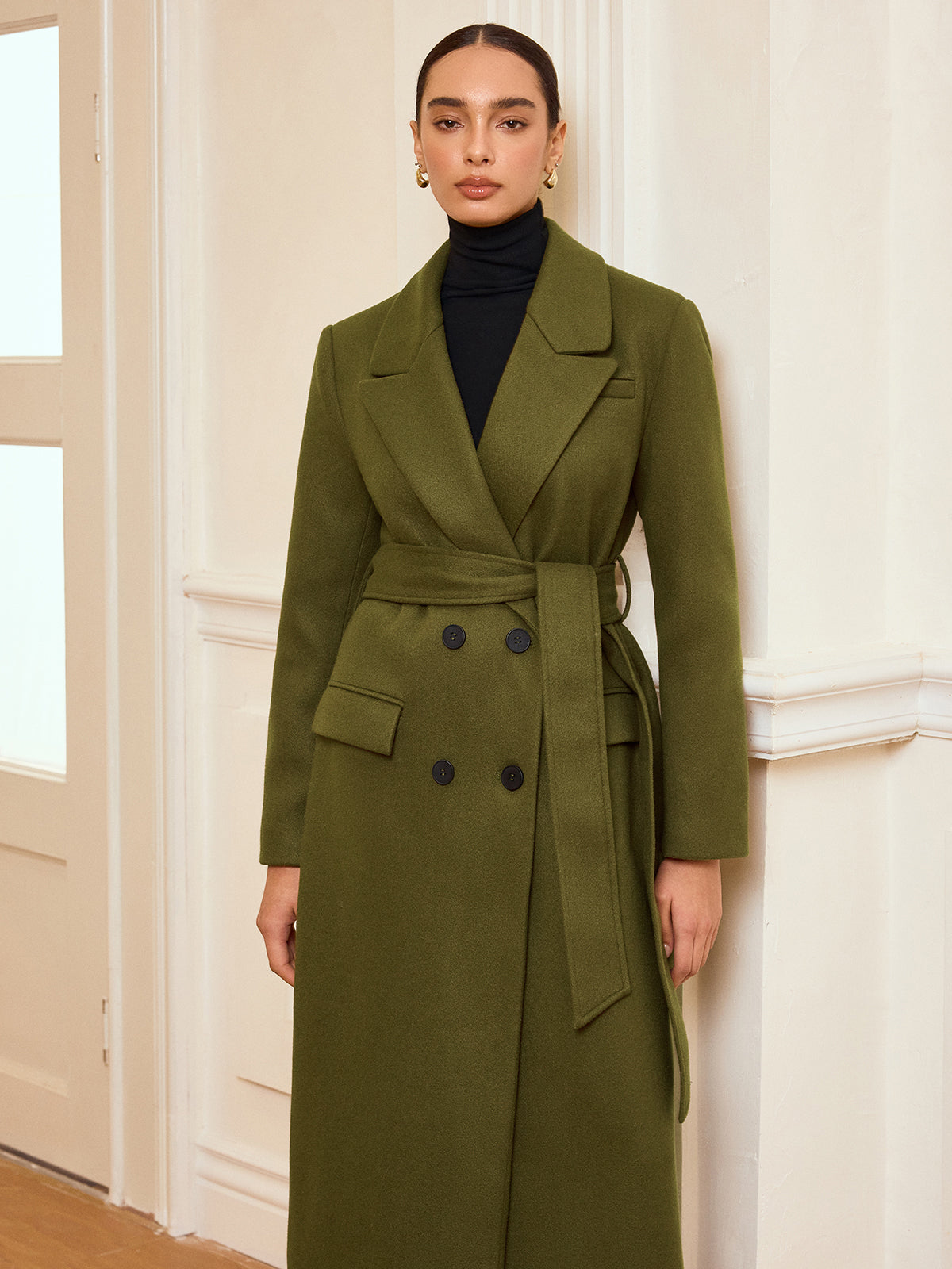 Guinevere | Double-Breasted Belted Long Coat 2
