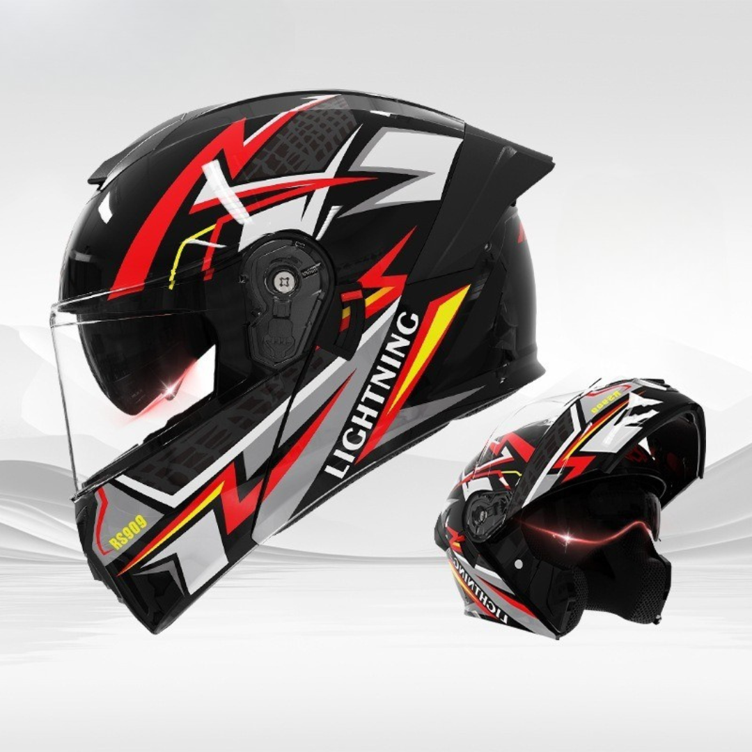 Men’s Vintage Modular Motorcycle Helmet Double Lens DOT ECE Approved ABS Shell