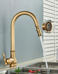 Vintage-Style Kitchen Faucet – Durable Brass Construction with Classic Look