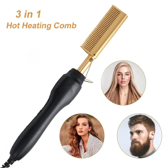Hair Straightening Hot Comb for Beard & Styling 3