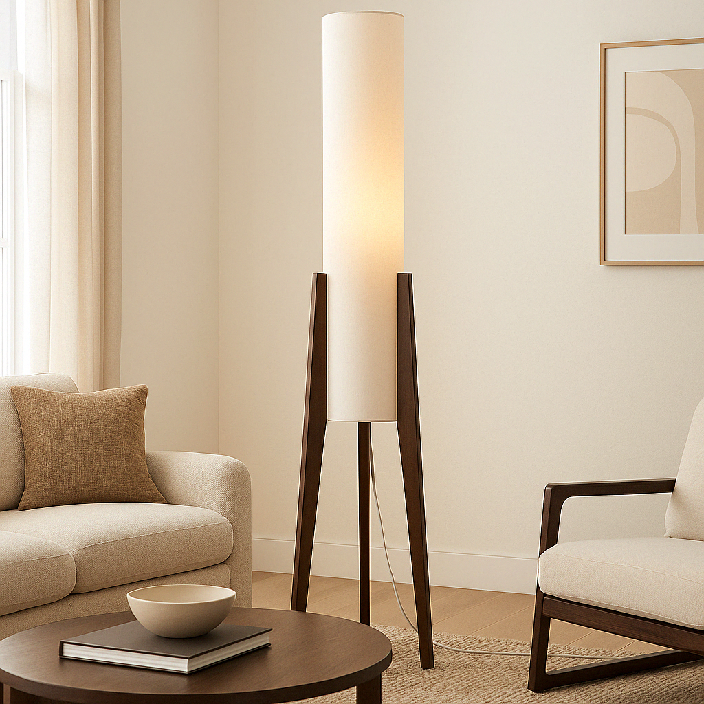 Halene | Minimalist Solid Walnut Floor Lamp 1