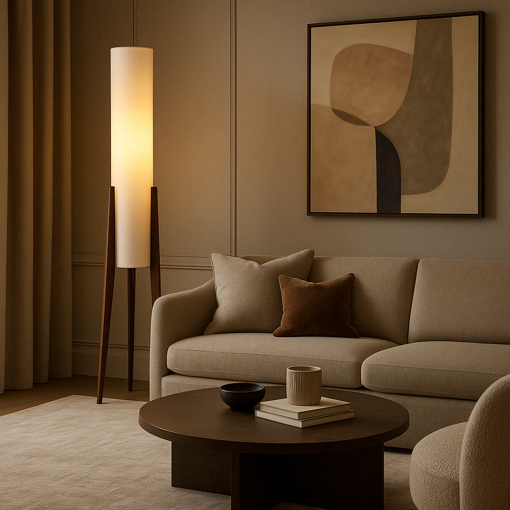 Halene | Minimalist Solid Walnut Floor Lamp 2
