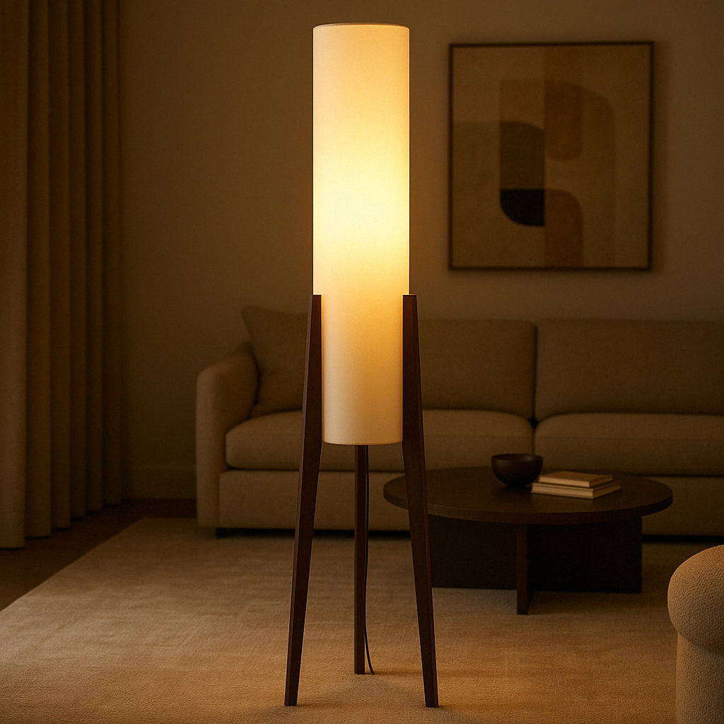 Halene | Minimalist Solid Walnut Floor Lamp 5