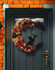 Halloween Rustic Witch Floral Wreath | Crescent Moon Door Decor 5