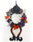 Halloween Whimsical Witch Legs Wreath | Festive Front Door Decor 2