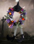 Halloween Whimsical Witch Legs Wreath | Festive Front Door Decor 6
