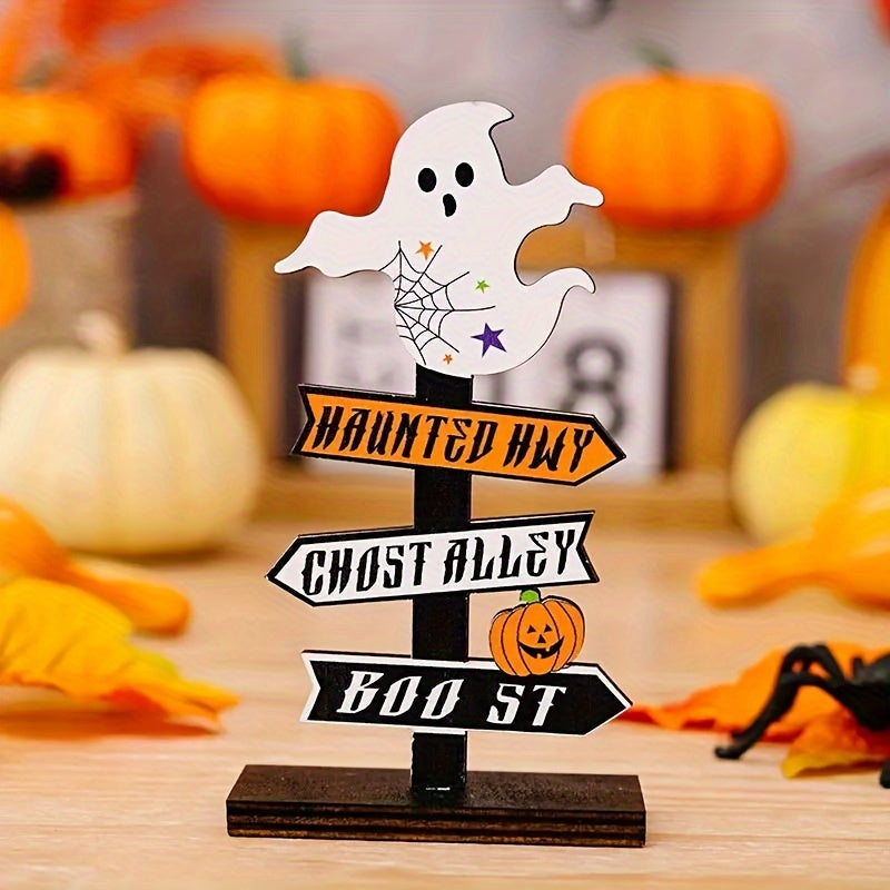 Halloween Wooden Pumpkin Wooden Decorative Tabletop Ornament 0