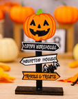 Halloween Wooden Pumpkin Wooden Decorative Tabletop Ornament 3