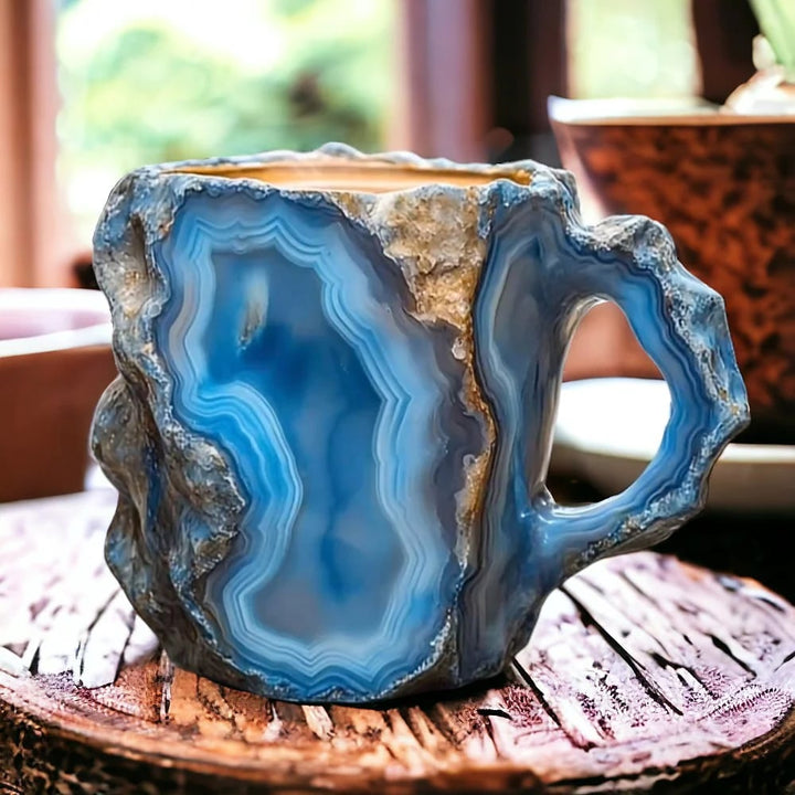 Handcrafted Mineral Crystal Mug – Insulated, Microwave Safe, 350-450 ml Capacity 0