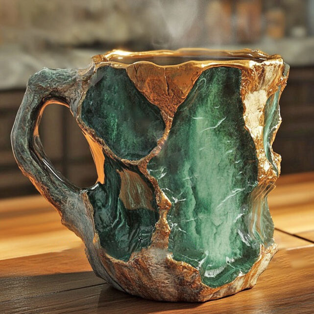 Handcrafted Mineral Crystal Mug – Insulated, Microwave Safe, 350-450 ml Capacity 2