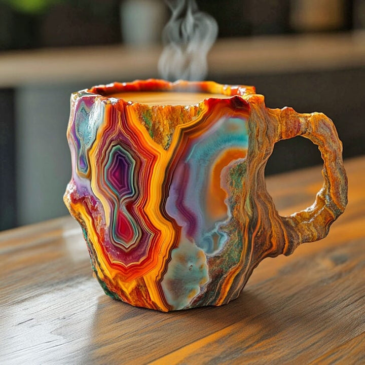 Handcrafted Mineral Crystal Mug – Insulated, Microwave Safe, 350-450 ml Capacity 4