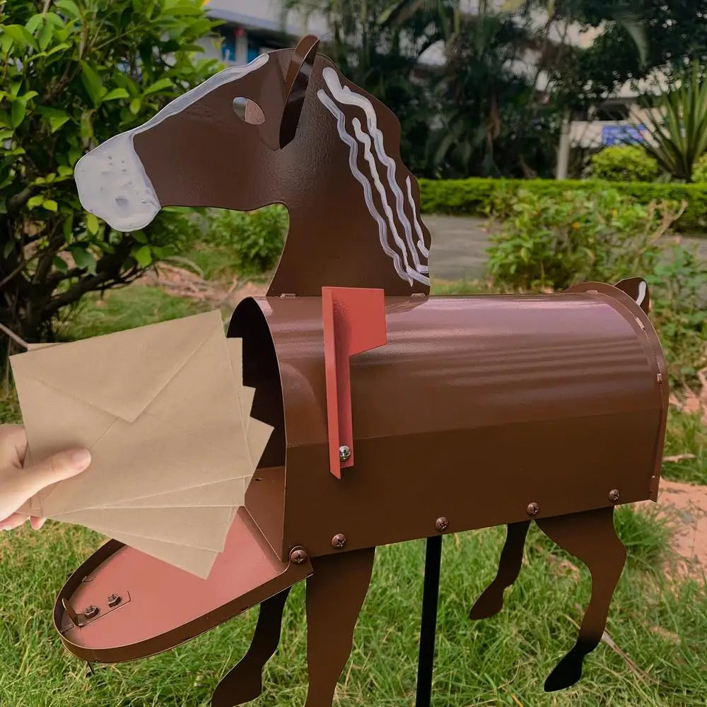 Handmade Animal Sculpture Mailbox - Unique Corrosion-Resistant Metal Garden Decor 2