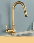Vintage-Style Kitchen Faucet – Durable Brass Construction with Classic Look