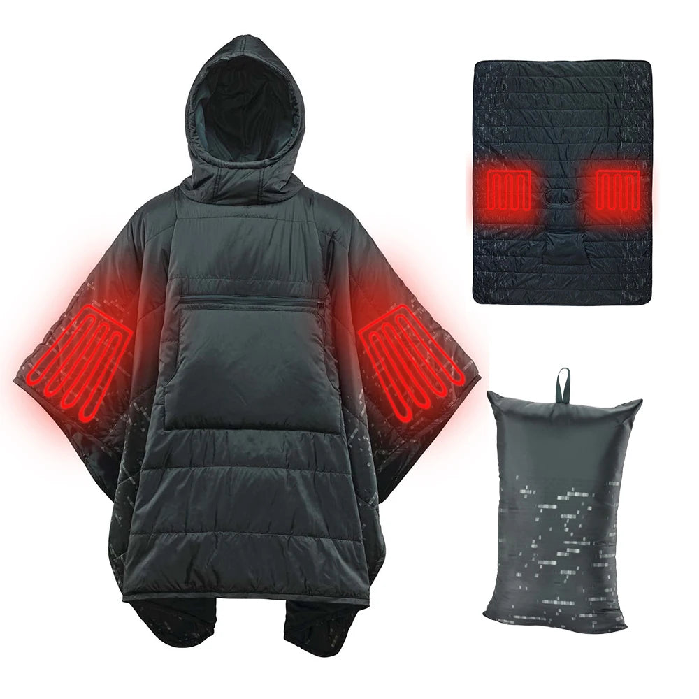 HeatPoncho | USB-Powered Heated Blanket Poncho for Home & Office 1