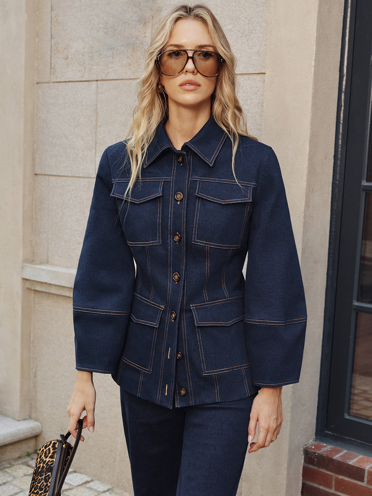 Heaven | Contrast Stitching Denim Jacket 0
