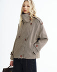 Henley | Vintage Plaid Cropped Trench Coat 1